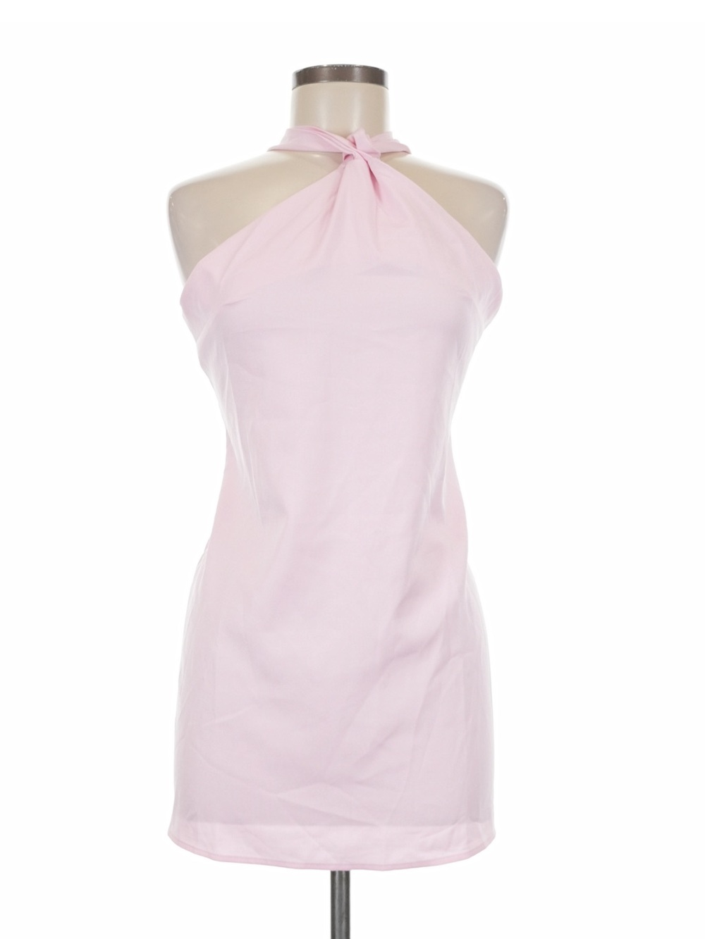 Halter Tie-Neck Light Pink Mini Dress